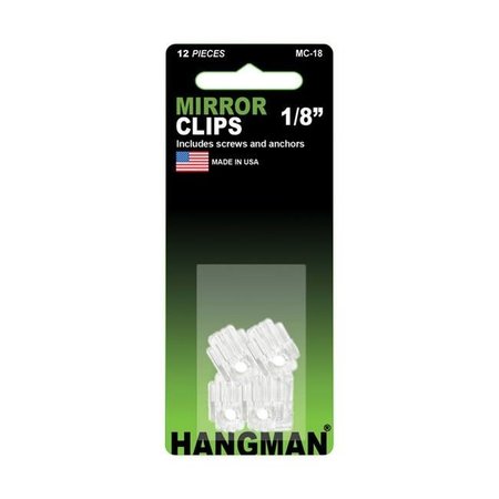 HANGMAN PRODUCTS Hangman Products 5911318 12 Piece Hanger Mirror Holder Clip  Unframed Mirror 5911318